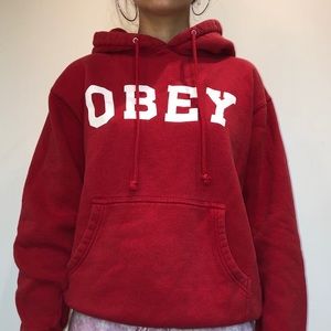 Red Men’s OBEY sweatshirt/hoodie